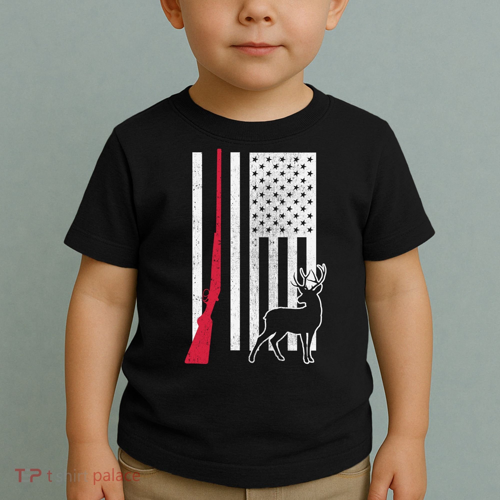 Hunting Deer Rifle Flag Toddler T-Shirt