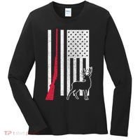 Hunting Deer Rifle Flag Women's Long Sleeve Shirt thumb 0