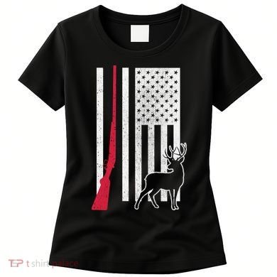 Hunting Deer Rifle Flag Women's T-Shirt