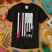 Hunting Deer Rifle Flag Kids T-Shirt thumb 3
