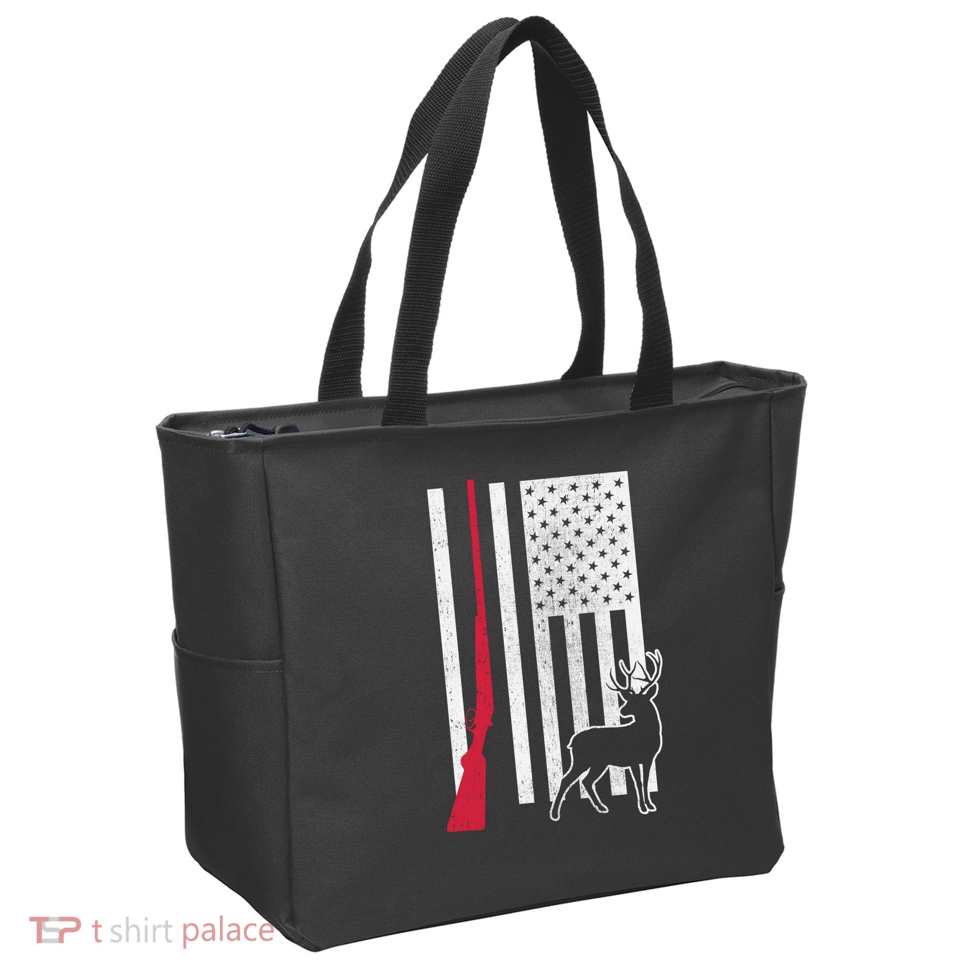 Hunting Deer Rifle Flag Tote Bag