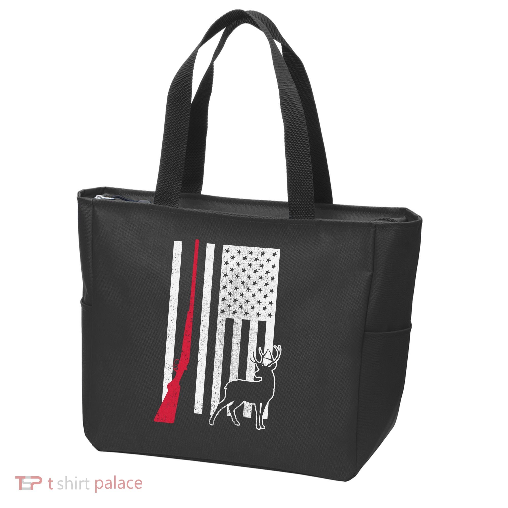 Hunting Deer Rifle Flag Tote Bag
