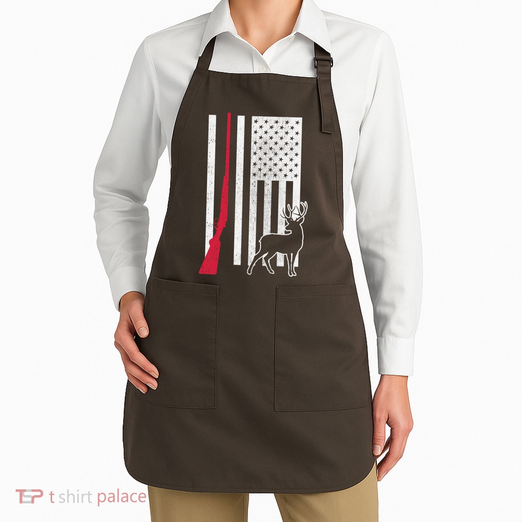 Hunting Deer Rifle Flag Apron