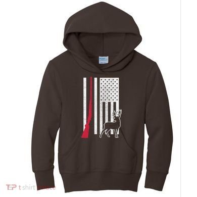 Hunting Deer Rifle Flag Kids Hoodie
