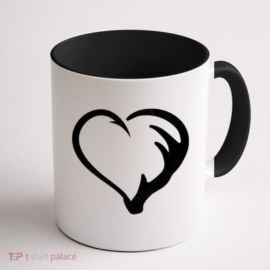 Hunting Fishing Antler Heart Hunter Coffee Mug back