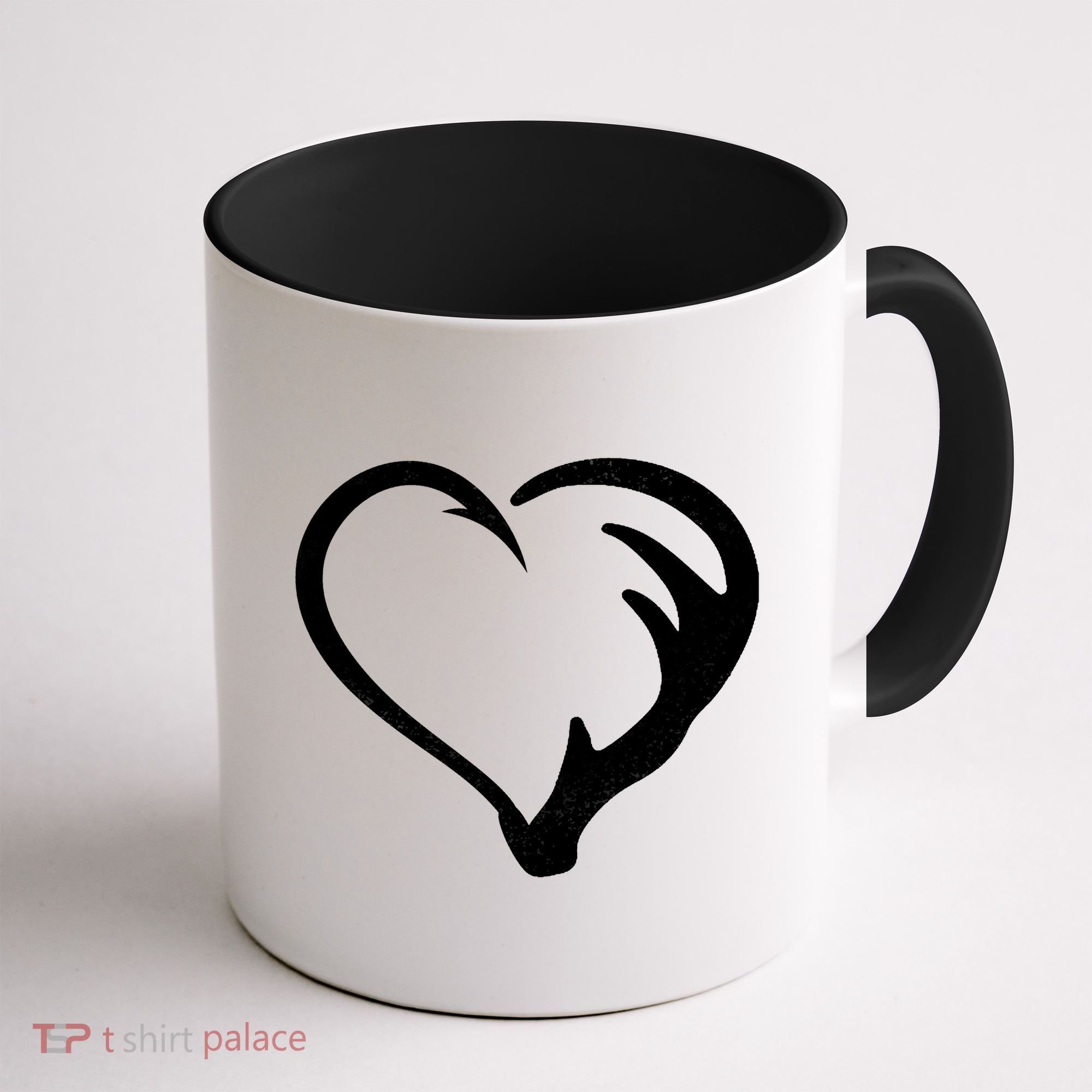 Hunting Fishing Antler Heart Hunter Coffee Mug