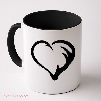 Hunting Fishing Antler Heart Hunter Coffee Mug