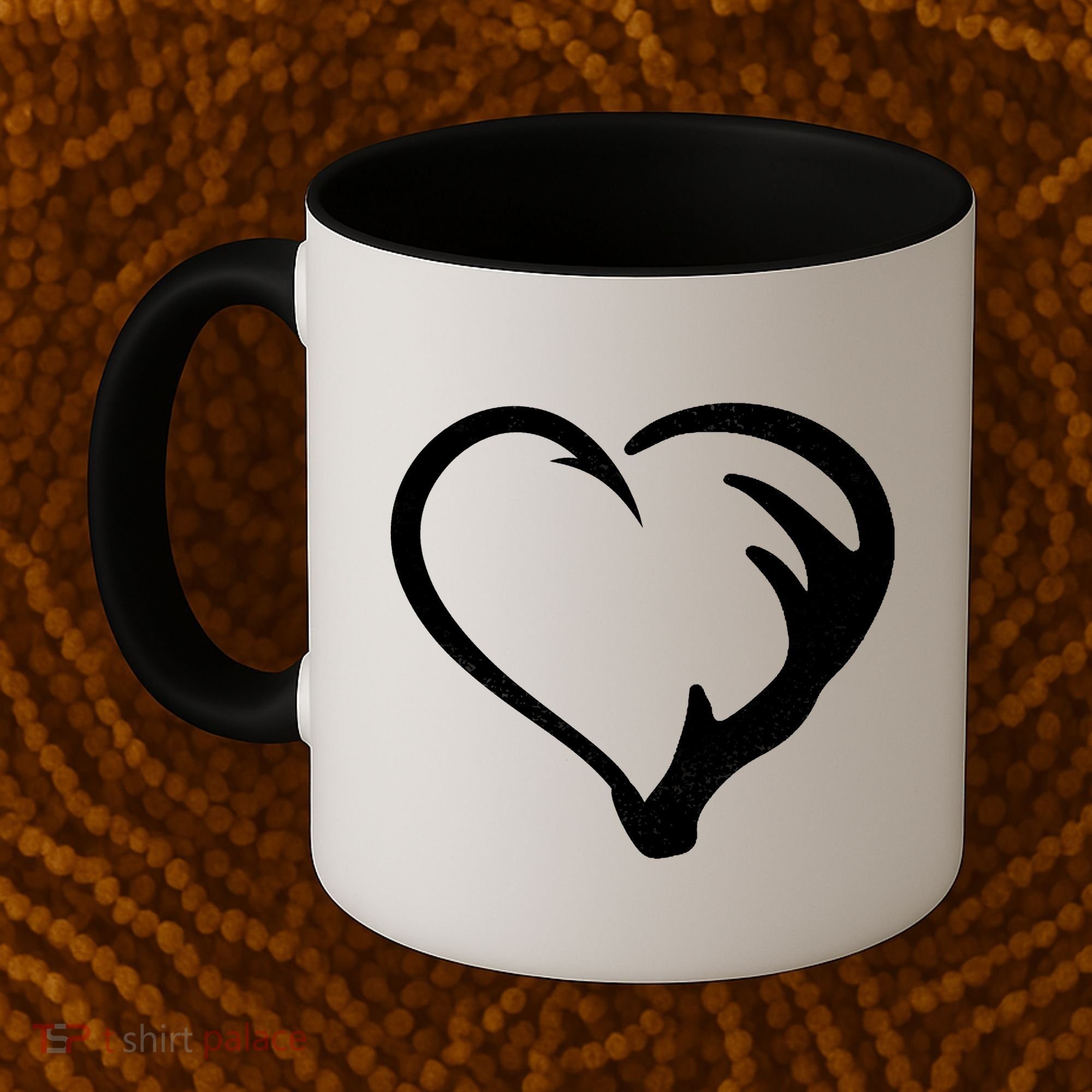 Hunting Fishing Antler Heart Hunter Coffee Mug