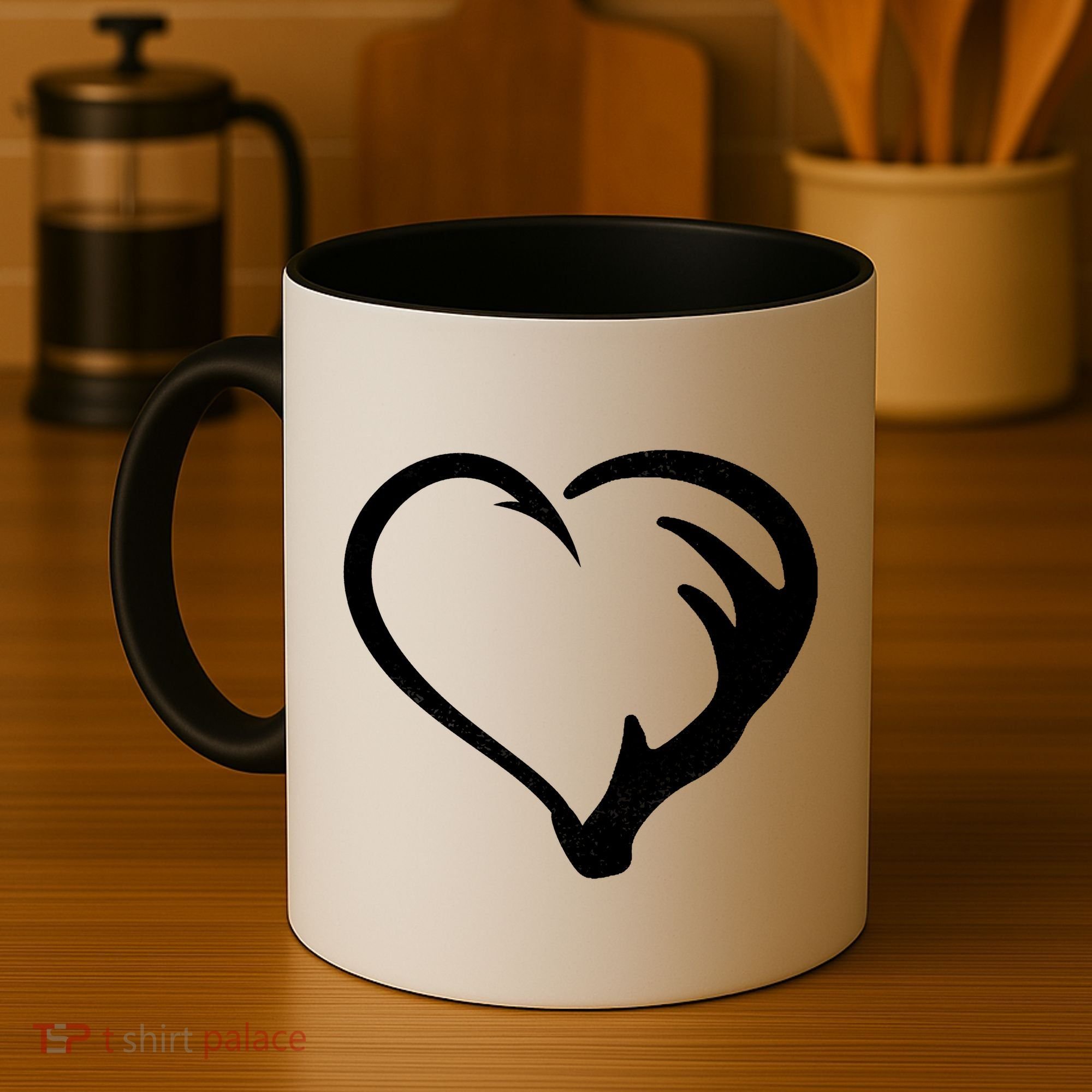 Hunting Fishing Antler Heart Hunter Coffee Mug