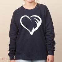 Hunting Fishing Antler Heart Hunter Women's Sweatshirt thumb 0