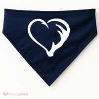 Hunting Fishing Antler Heart Hunter USA-Made Doggie Bandana thumb 0