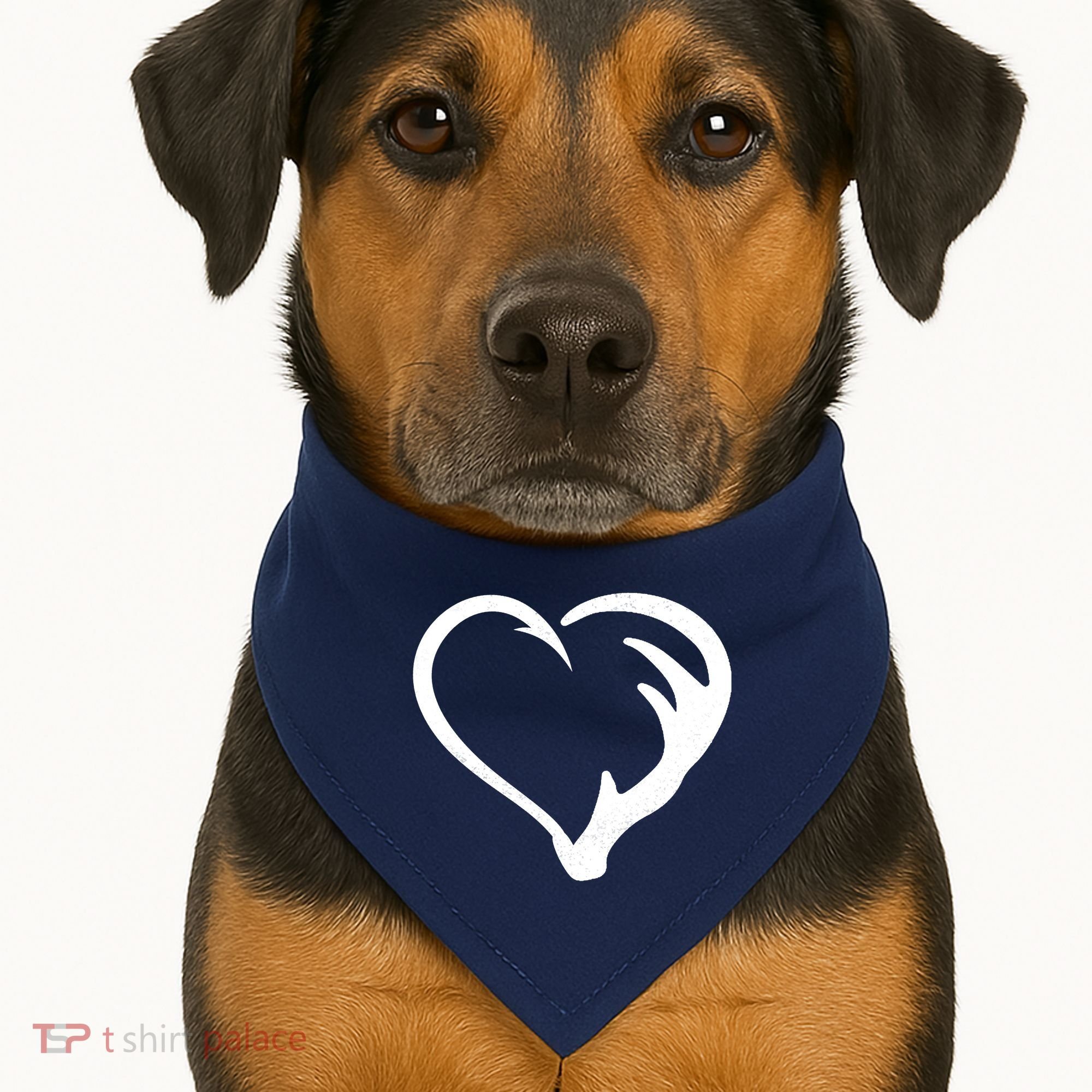 Hunting Fishing Antler Heart Hunter USA-Made Doggie Bandana
