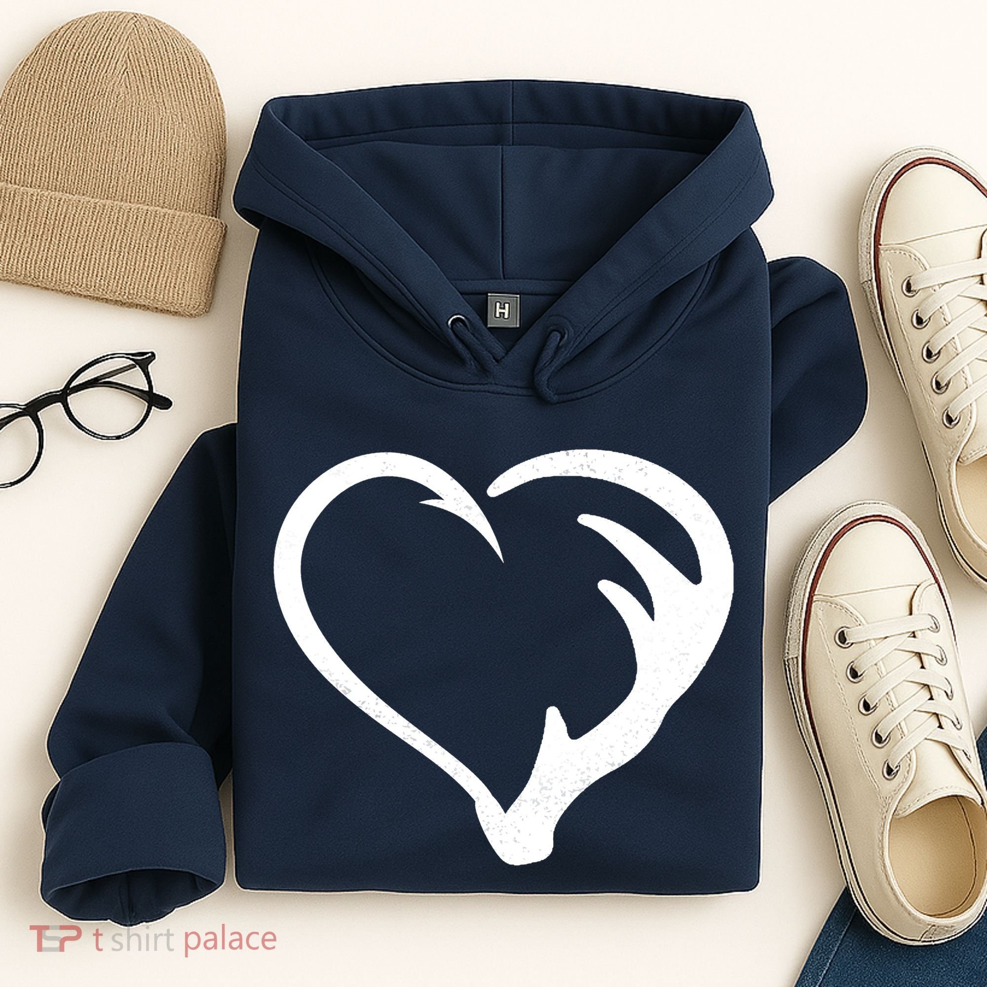 Hunting Fishing Antler Heart Hunter Hoodie