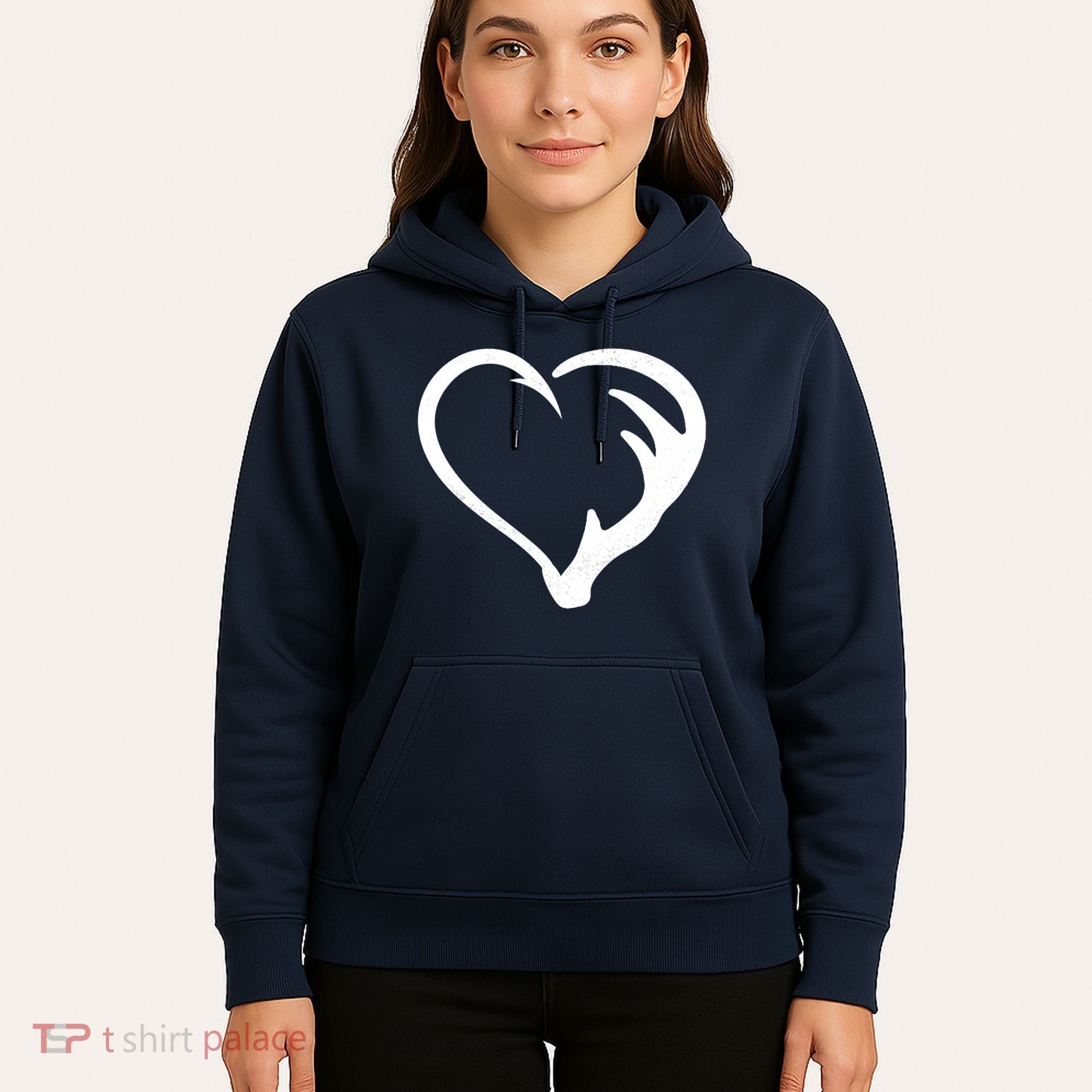 Hunting Fishing Antler Heart Hunter Hoodie
