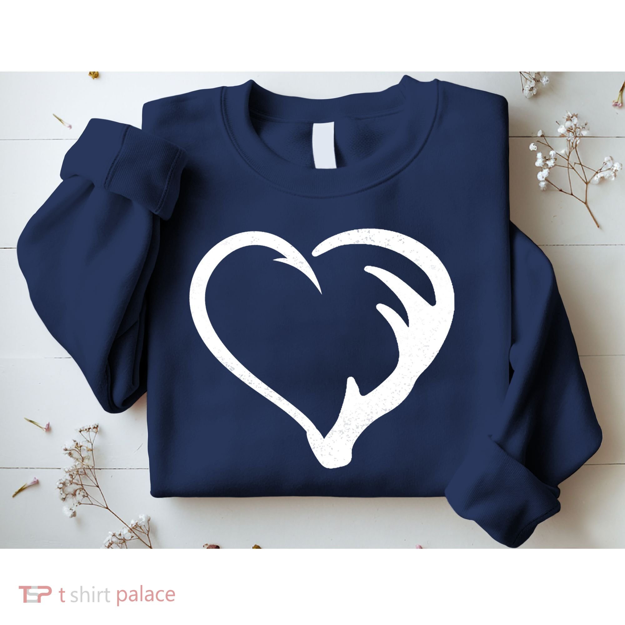 Hunting Fishing Antler Heart Hunter Sweatshirt