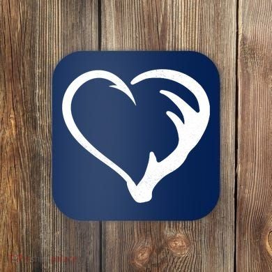 Hunting Fishing Antler Heart Hunter Coaster