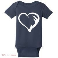 Hunting Fishing Antler Heart Hunter Baby Bodysuit thumb 0