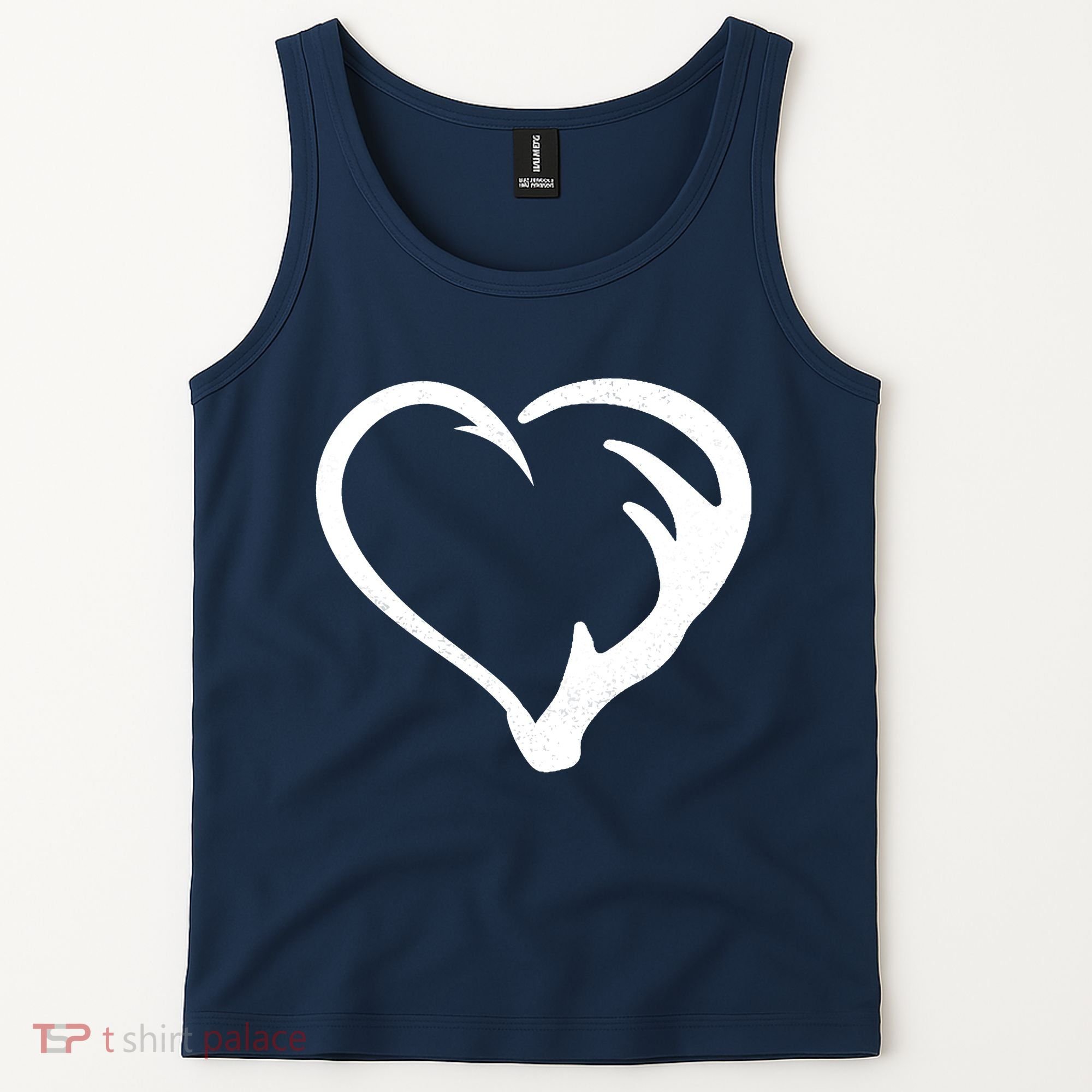 Hunting Fishing Antler Heart Hunter Tank Top