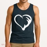 Hunting Fishing Antler Heart Hunter Tank Top thumb 3