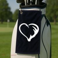 Hunting Fishing Antler Heart Hunter Golf Towel thumb 2
