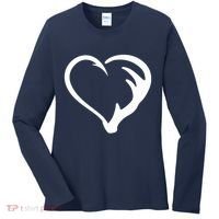 Hunting Fishing Antler Heart Hunter Women's Long Sleeve Shirt thumb 0