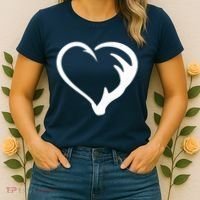 Hunting Fishing Antler Heart Hunter Women's T-Shirt thumb 2