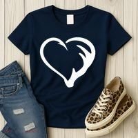 Hunting Fishing Antler Heart Hunter Women's T-Shirt thumb 3