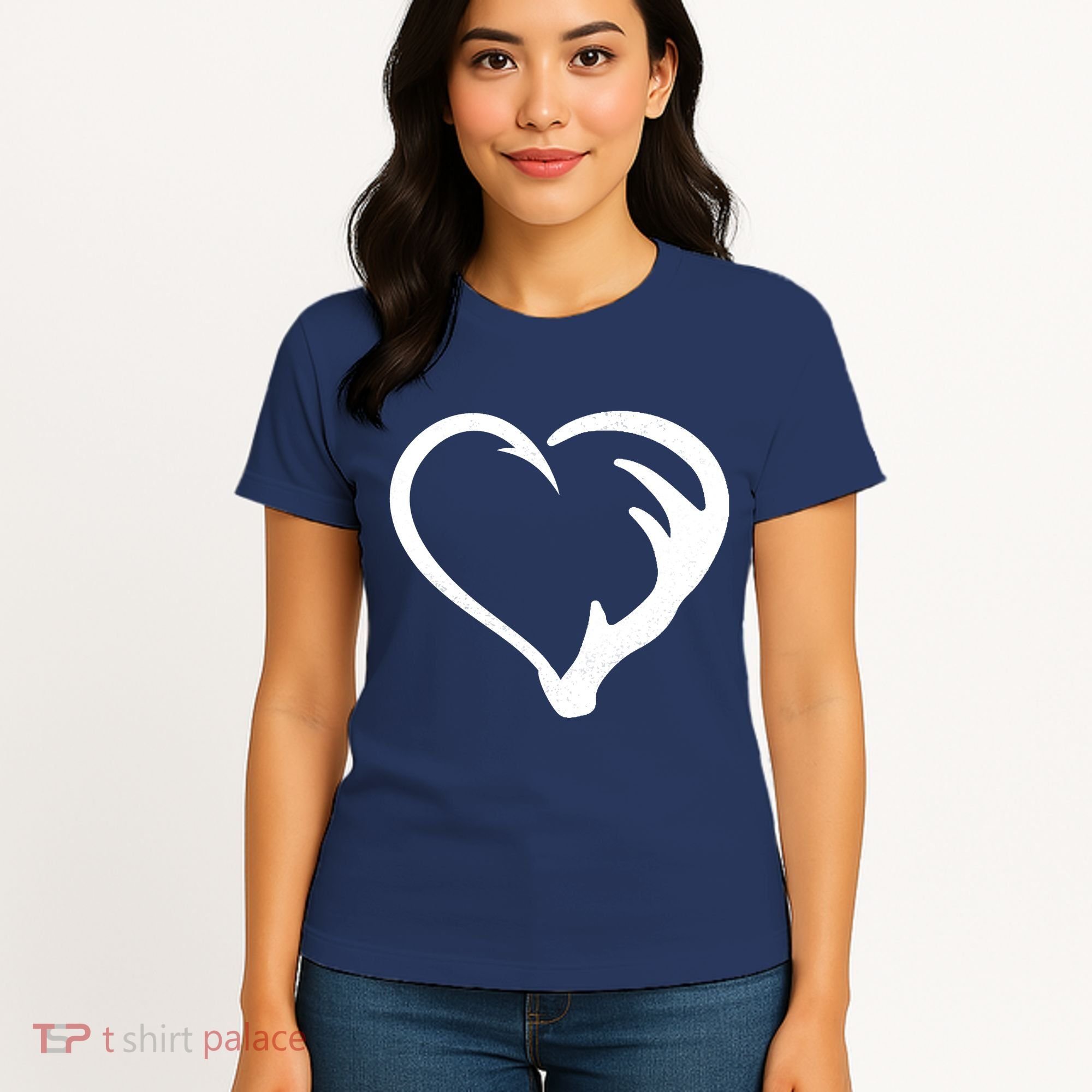 Hunting Fishing Antler Heart Hunter Women's T-Shirt