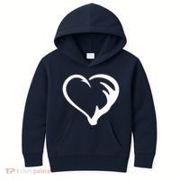Hunting Fishing Antler Heart Hunter Kids Hoodie thumb 0
