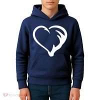 Hunting Fishing Antler Heart Hunter Kids Hoodie thumb 4