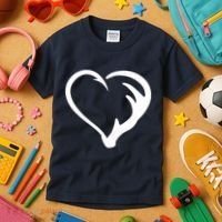 Hunting Fishing Antler Heart Hunter Kids T-Shirt thumb 3