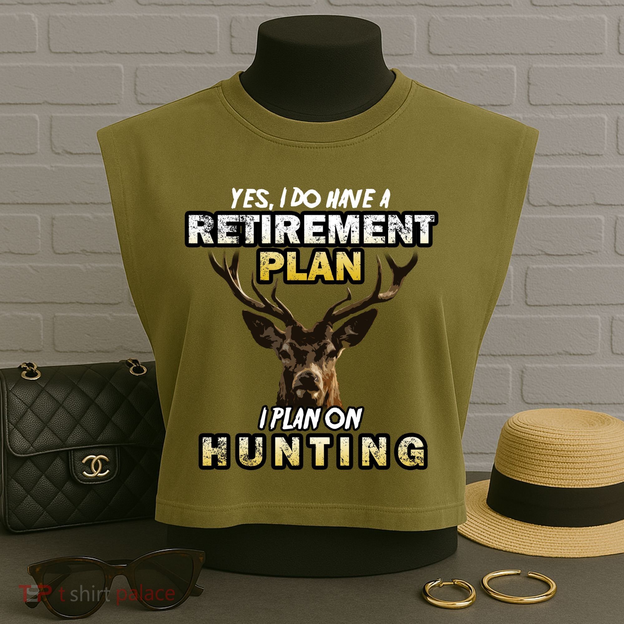 Hunting Retirement Plan  Garment-Dyed Women's Muscle Tee