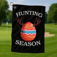 Hunting Season Deer Easter Egg Golf Towel thumb 1
