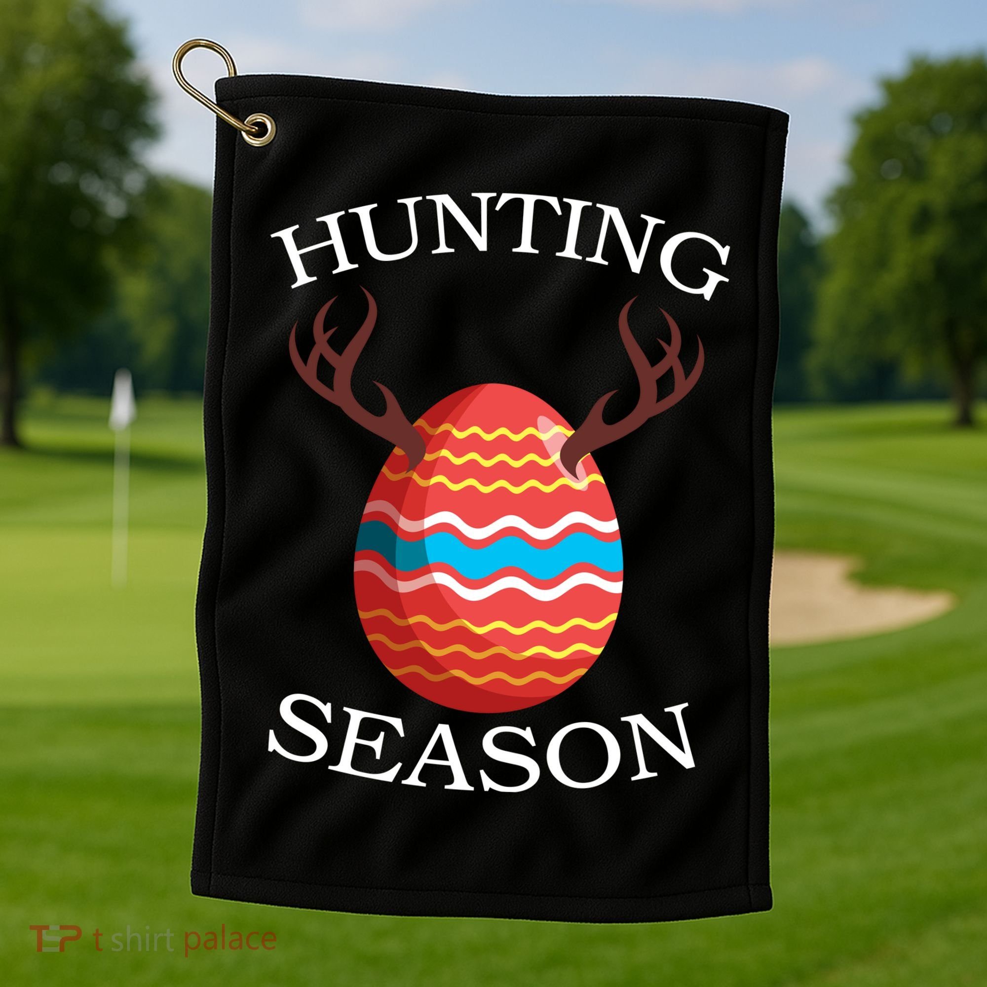 Hunting Season Deer Easter Egg Golf Towel