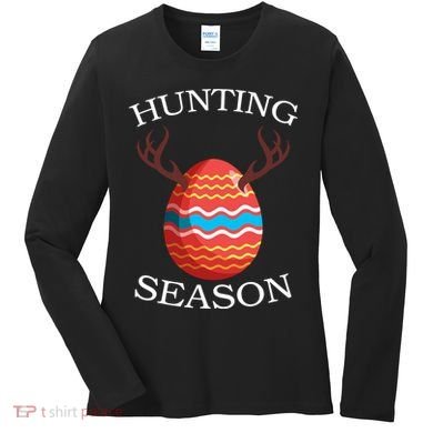 Hunting Season Deer Easter Egg Women's Long Sleeve Shirt