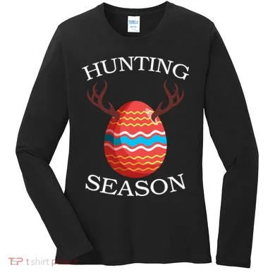 Hunting Season Deer Easter Egg Women's Long Sleeve Shirt