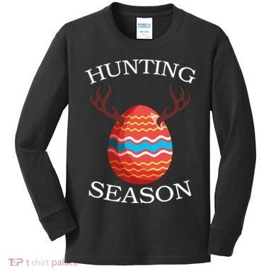 Hunting Season Deer Easter Egg Kids Long Sleeve Shirt