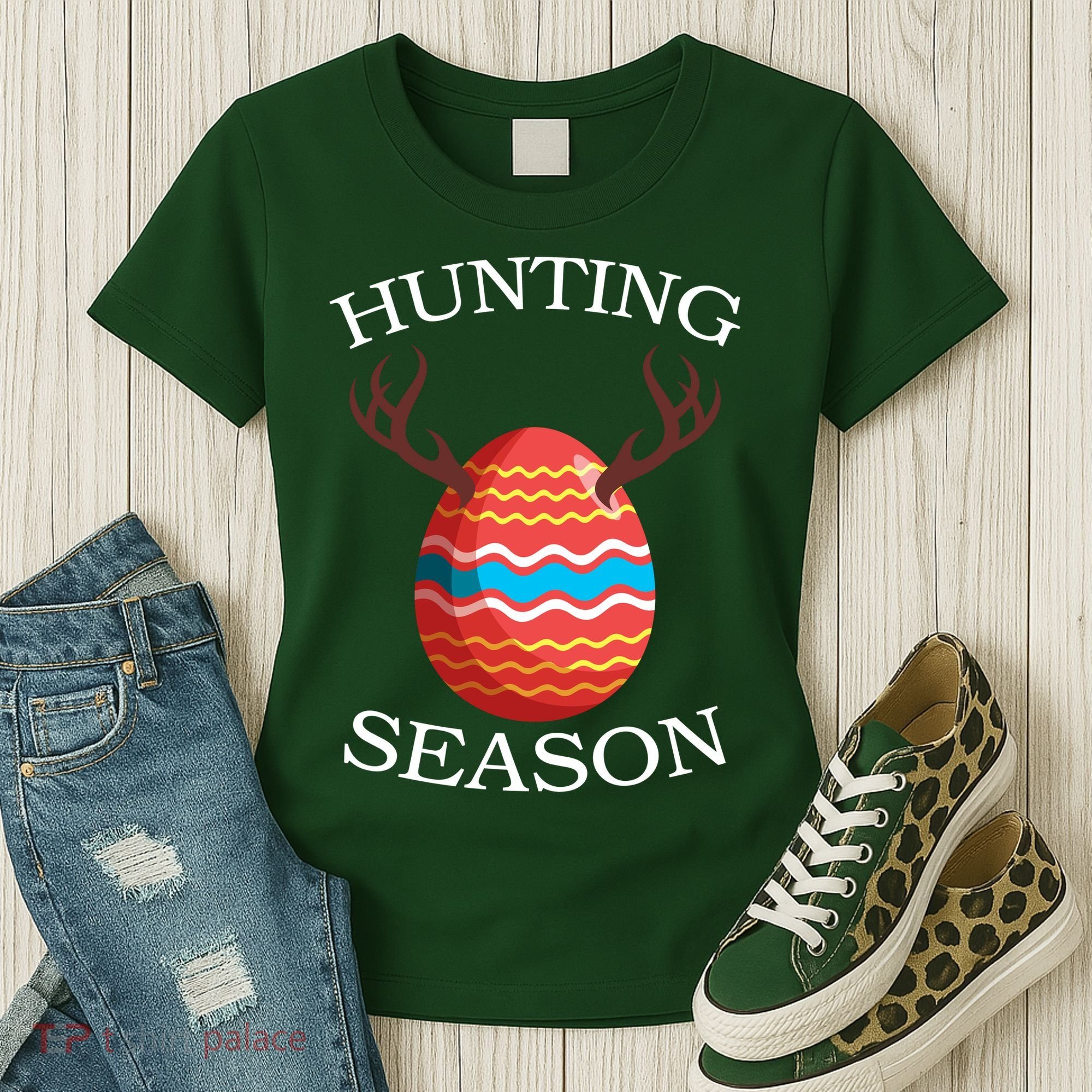 Hunting Season Deer Easter Egg Women's T-Shirt