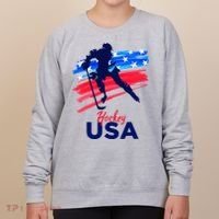 Hockey Usa Support The Team U.S.A Ice Hockey Lover Women's Sweatshirt thumb 0