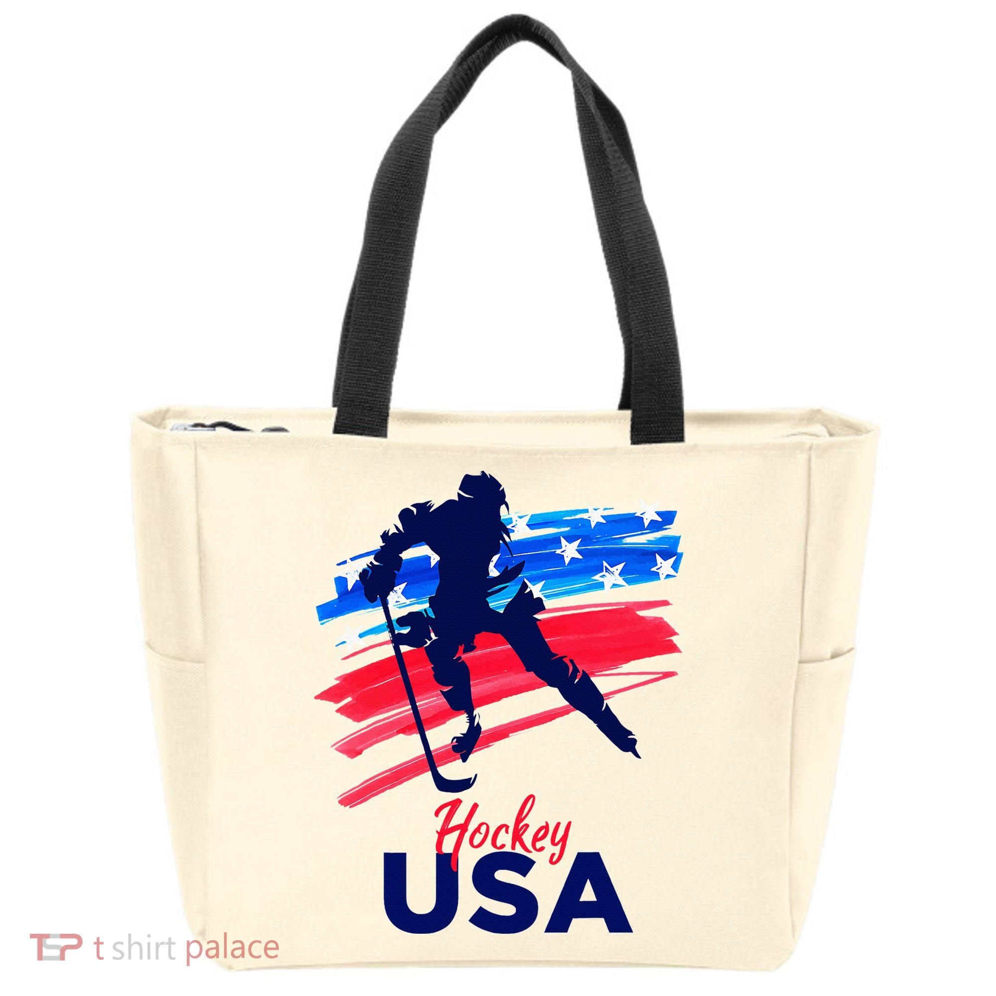 Hockey Usa Support The Team U.S.A Ice Hockey Lover Tote Bag