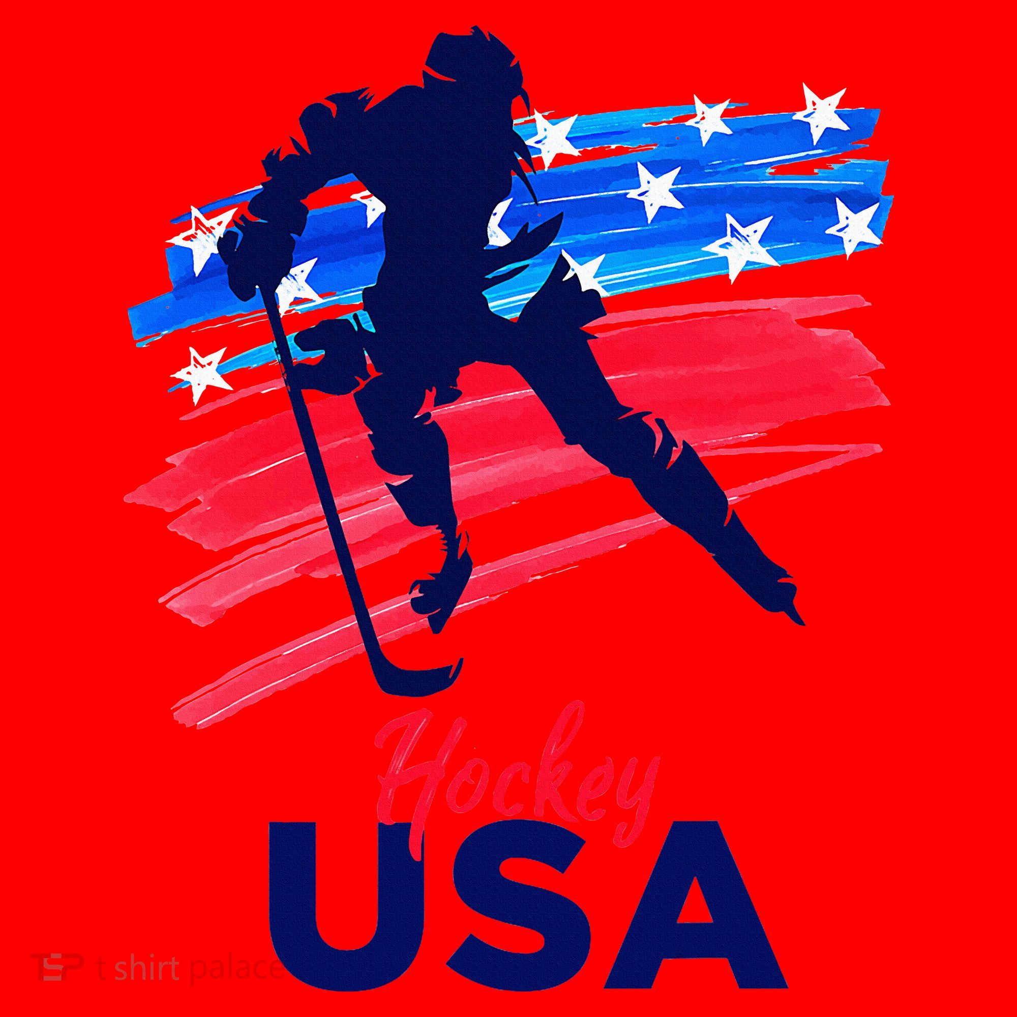 Hockey Usa Support The Team U.S.A Ice Hockey Lover Santa Hat