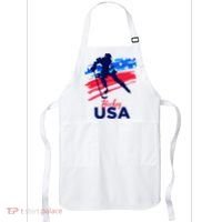 Hockey Usa Support The Team U.S.A Ice Hockey Lover Apron thumb 0