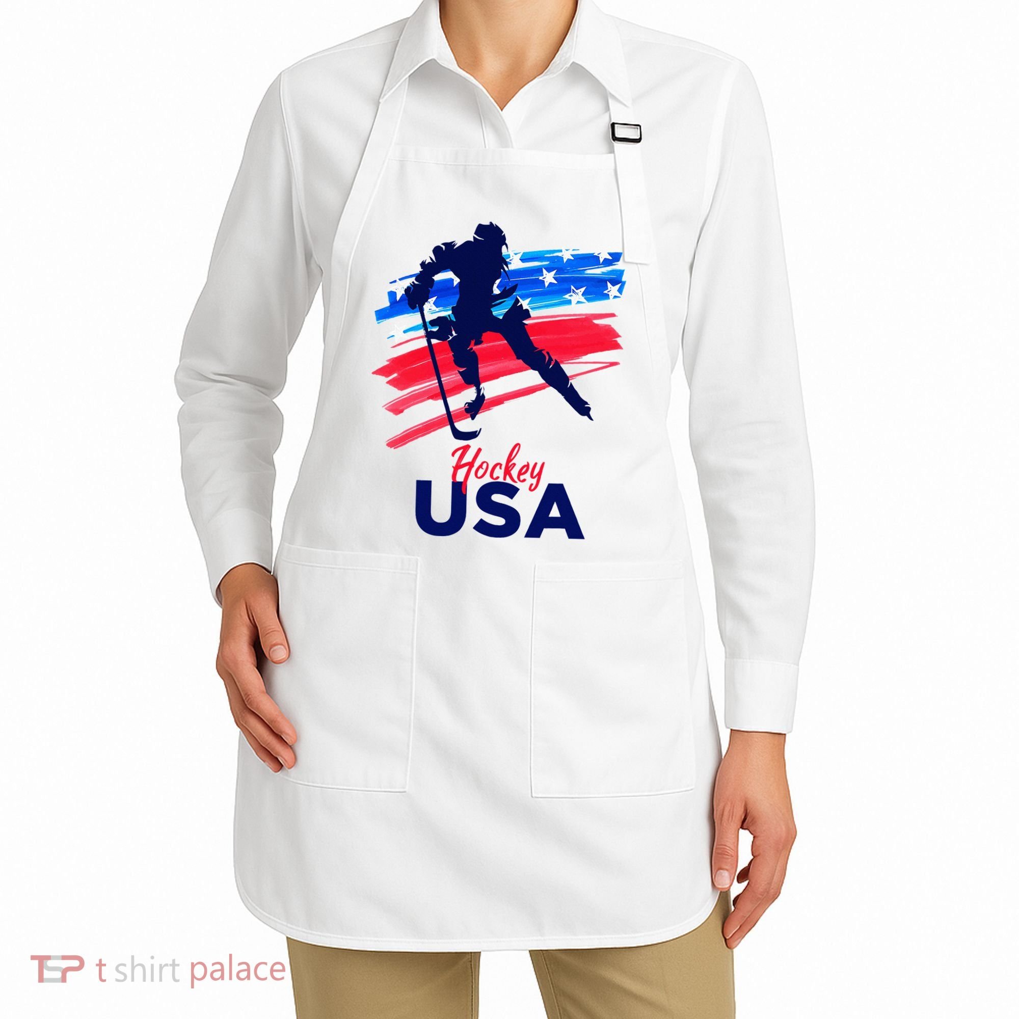 Hockey Usa Support The Team U.S.A Ice Hockey Lover Apron
