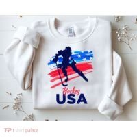 Hockey Usa Support The Team U.S.A Ice Hockey Lover Sweatshirt thumb 2