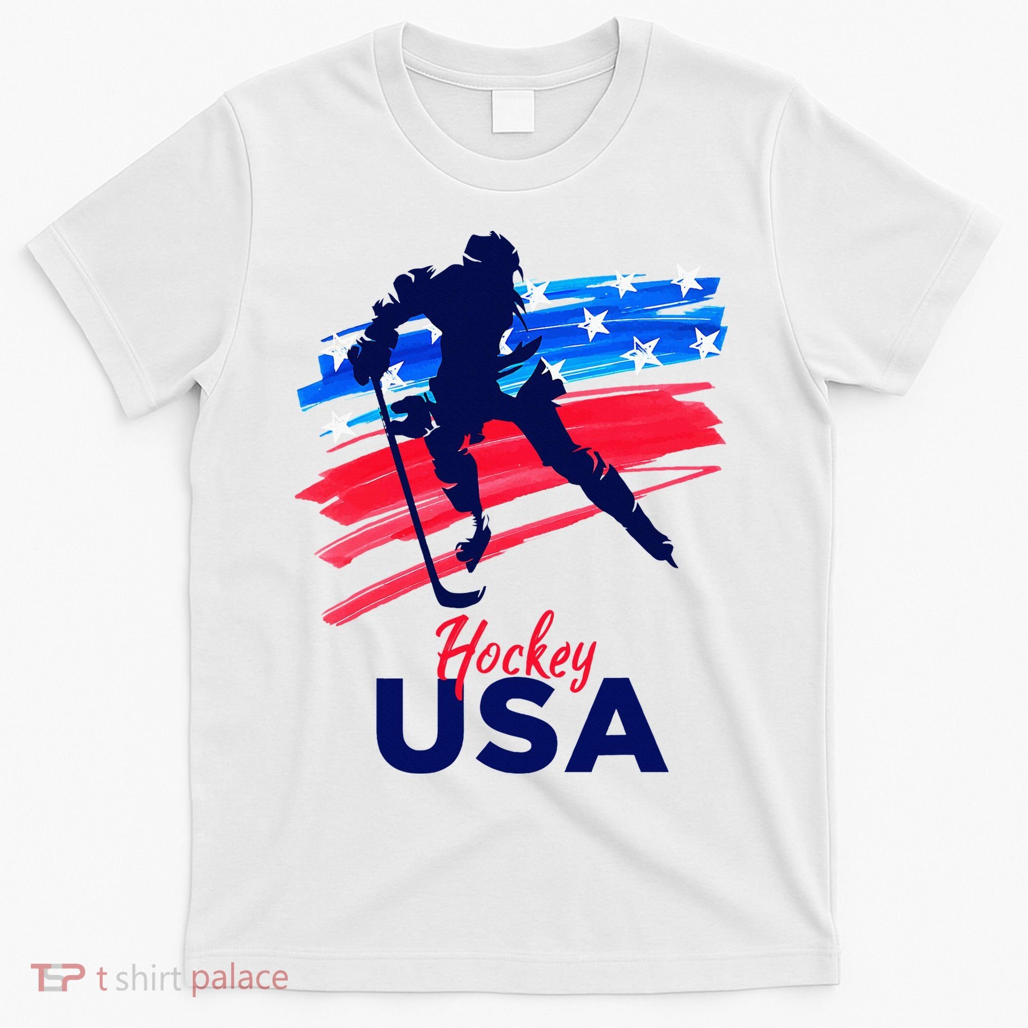 Hockey Usa Support The Team U.S.A Ice Hockey Lover T-Shirt