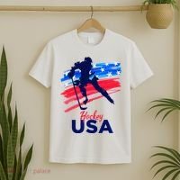 Hockey Usa Support The Team U.S.A Ice Hockey Lover T-Shirt thumb 2
