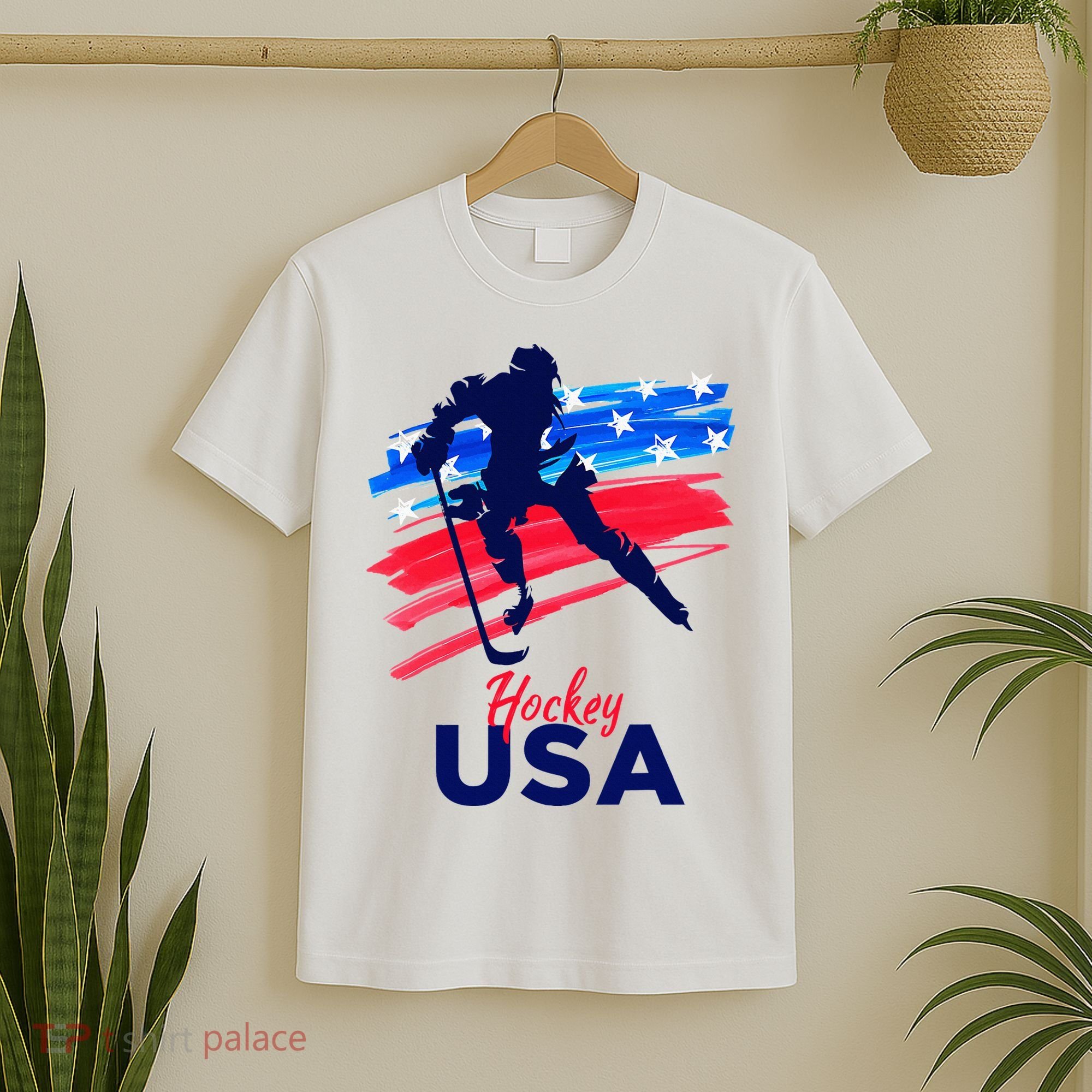 Hockey Usa Support The Team U.S.A Ice Hockey Lover T-Shirt
