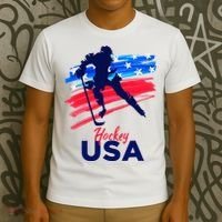 Hockey Usa Support The Team U.S.A Ice Hockey Lover T-Shirt thumb 3