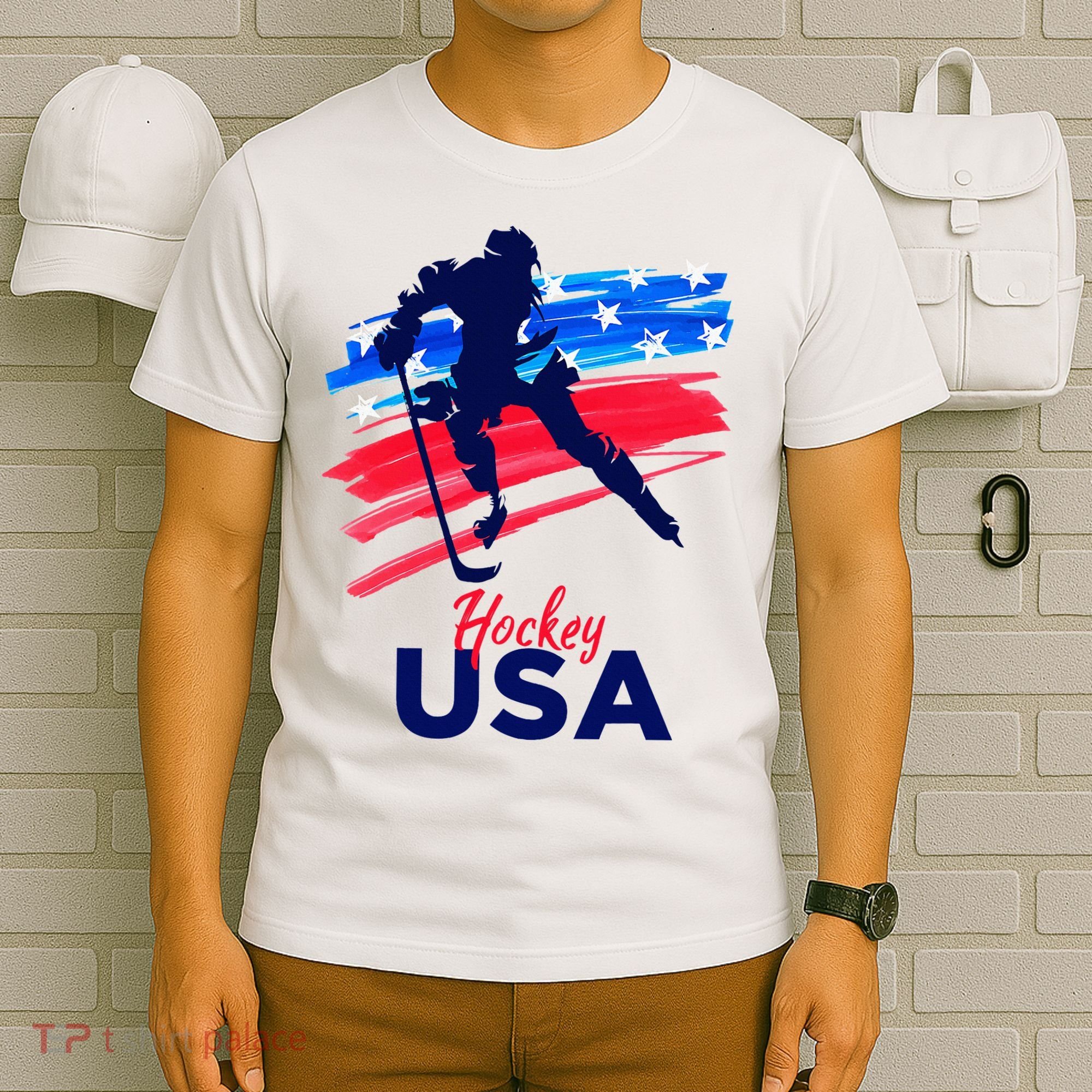 Hockey Usa Support The Team U.S.A Ice Hockey Lover T-Shirt