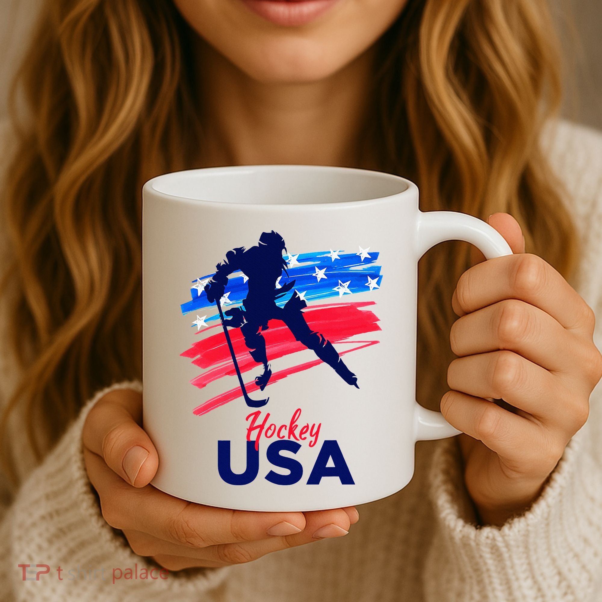 Hockey Usa Support The Team U.S.A Ice Hockey Lover Coffee Mug